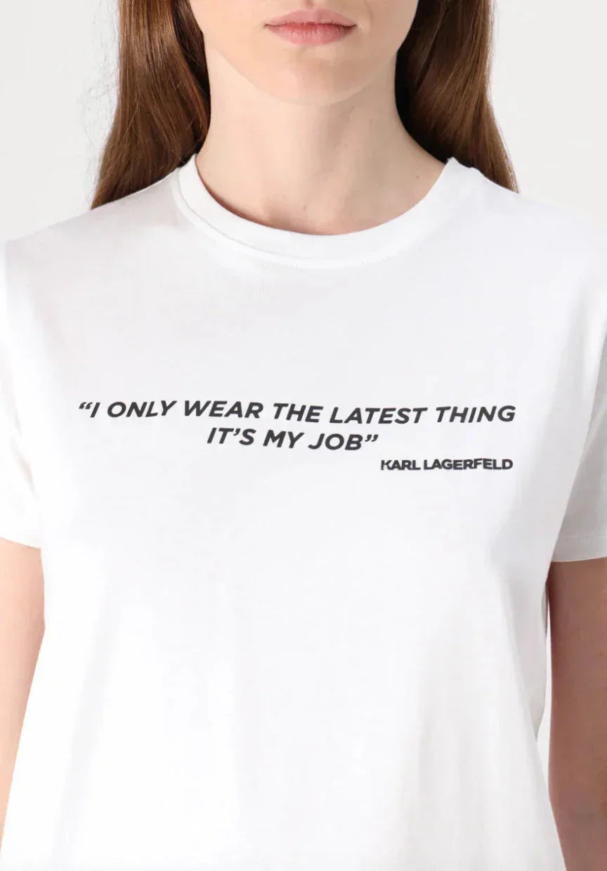 Karl Lagerfeld - Statement T-shirt - Hvid - Quote - Stilkompagniet.dk
