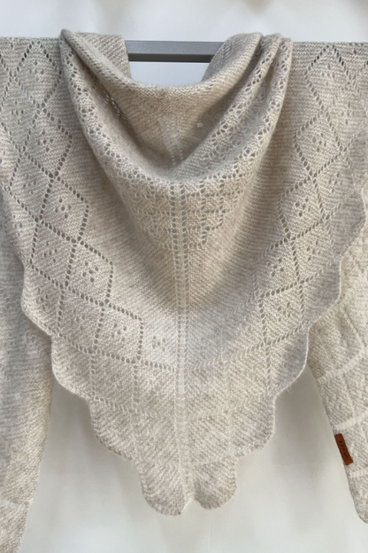 Andcopenhagen - Cashmeretøklæde - Triangle trinity stor 100% Cashmere - Light beige - Stilkompagniet.dk