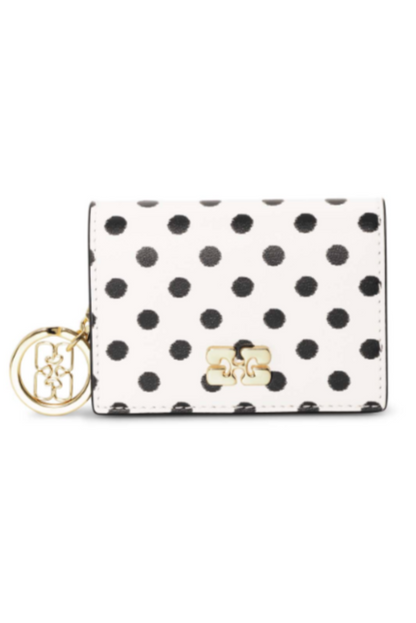 Ganni - Card Holder Bou - Dots w. flap - Egret