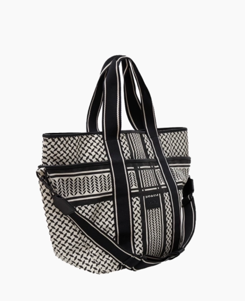 Lala Berlin - East west tote bag - Black stripe - Merge Canvas