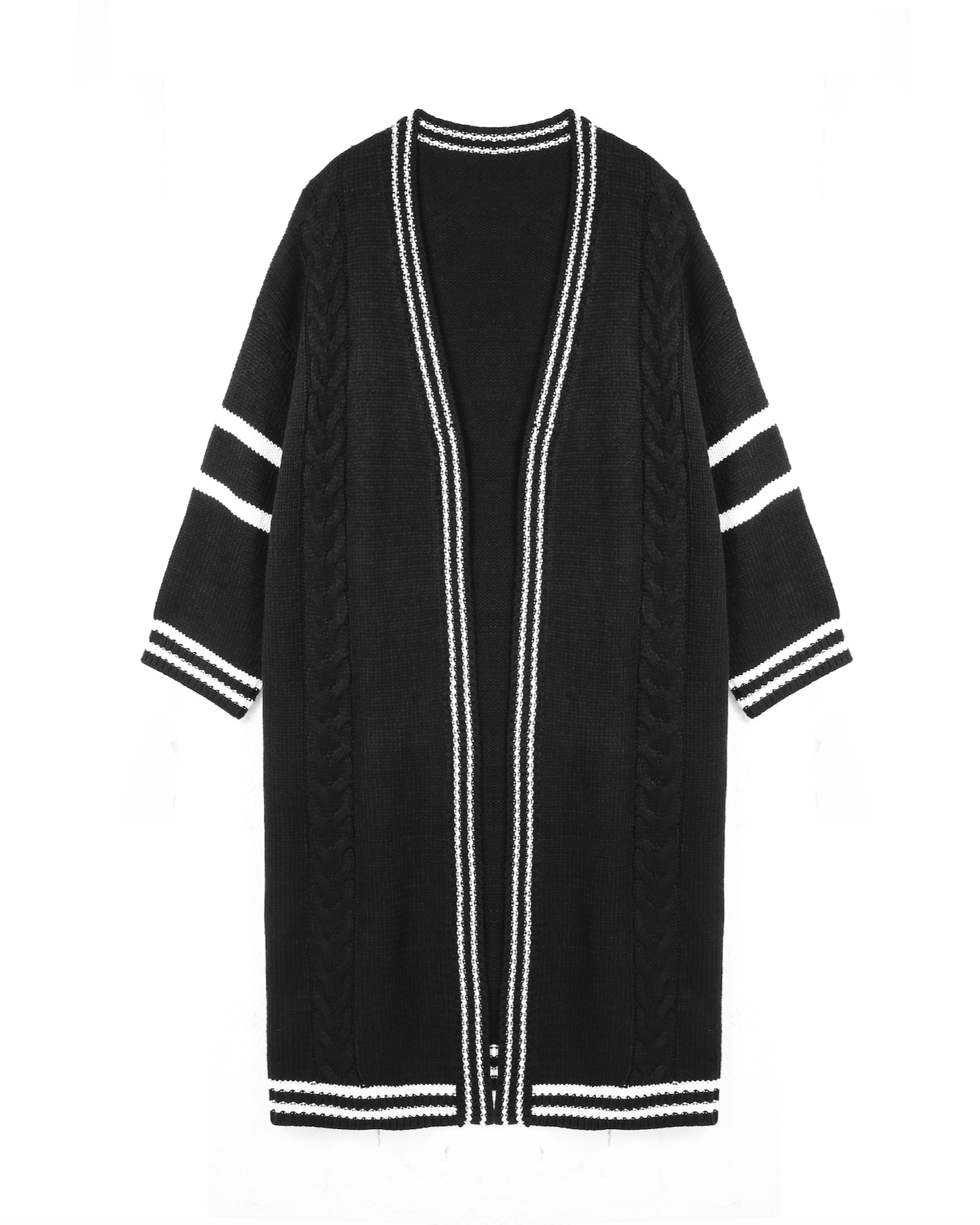 The Collection - Cardigan - Black W. white - Marissa