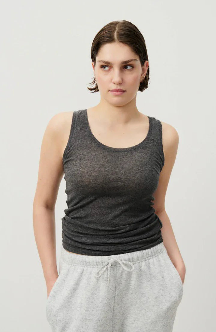 American Vintage - Tank top - Charcoal Melange - Massachusetts - Stilkompagniet.dk