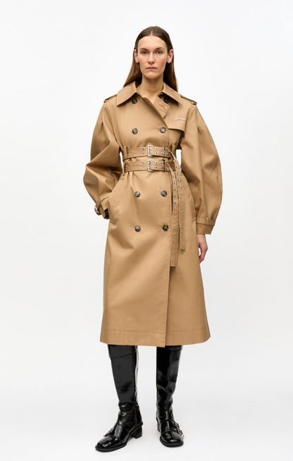 GANNI - Trenchcoat - Camel - Tiger's eye