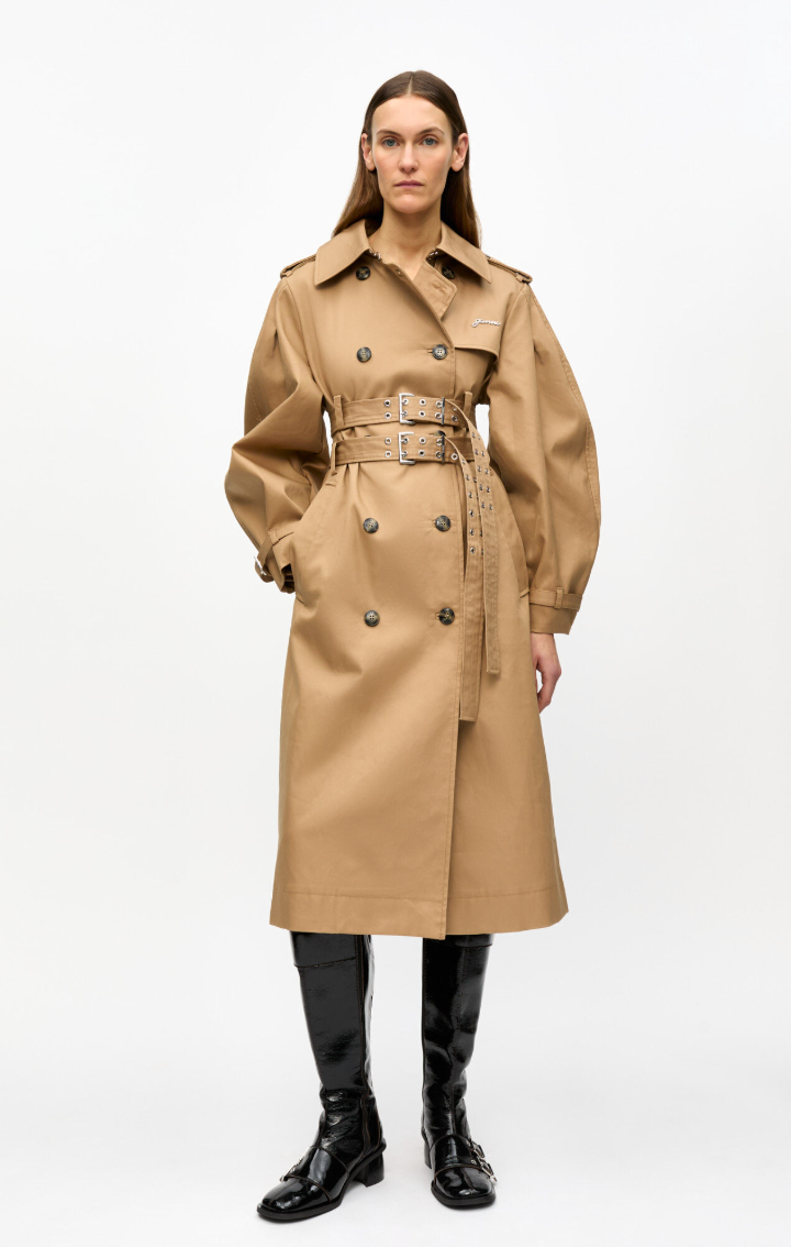 GANNI - Trenchcoat - Camel - Tiger's eye