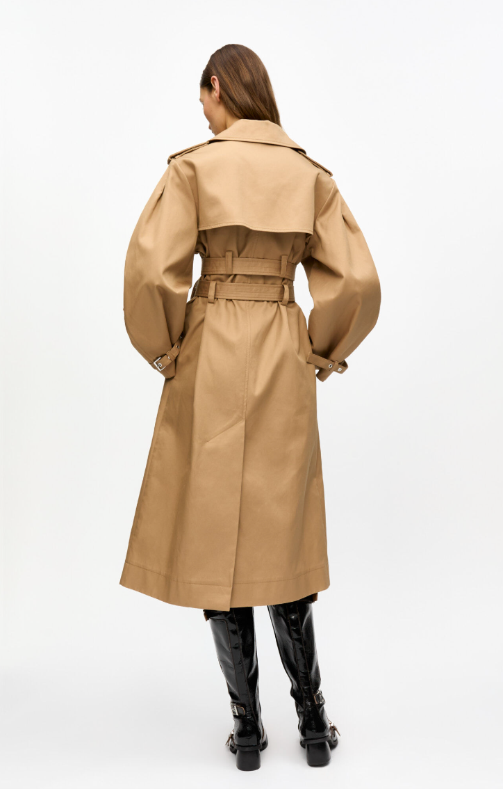 GANNI - Trenchcoat - Camel - Tiger's eye