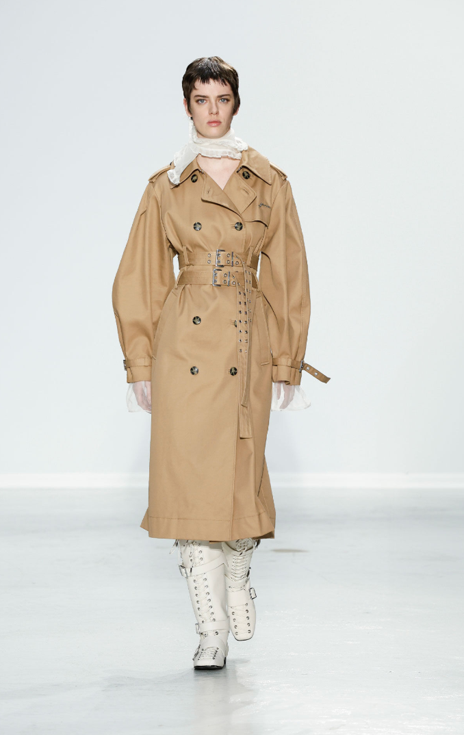 GANNI - Trenchcoat - Camel - Tiger's eye