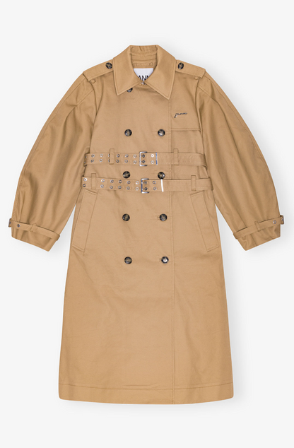 GANNI - Trenchcoat - Camel - Tiger's eye