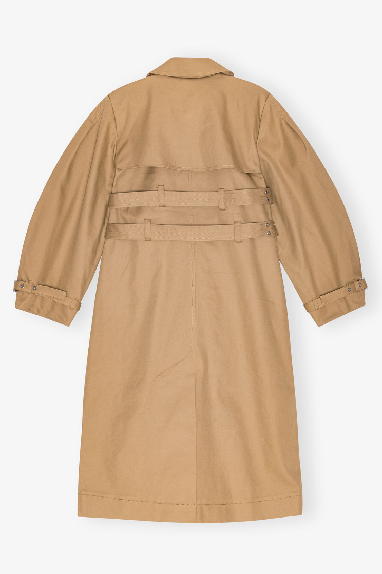 GANNI - Trenchcoat - Camel - Tiger's eye