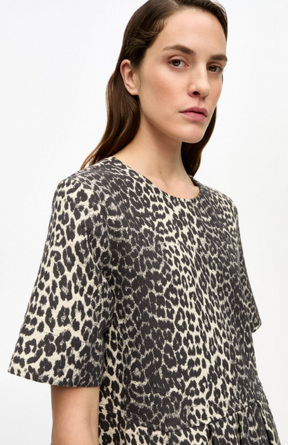 GANNI - Kjole - Leopard - Tweed mini