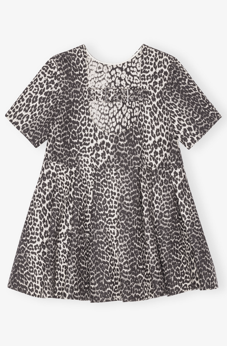 GANNI - Kjole - Leopard - Tweed mini