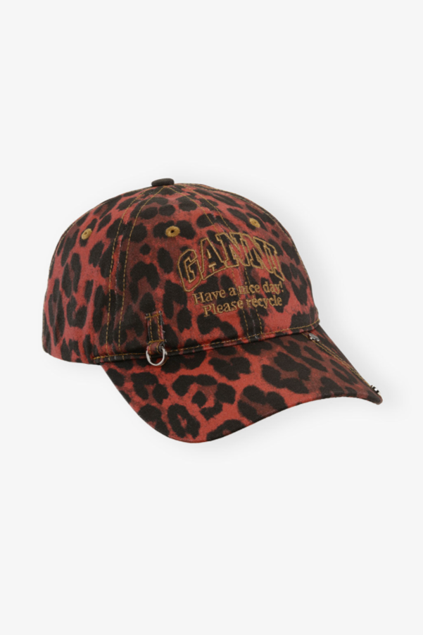 GANNI - Kasket - Red leopard - Racing red