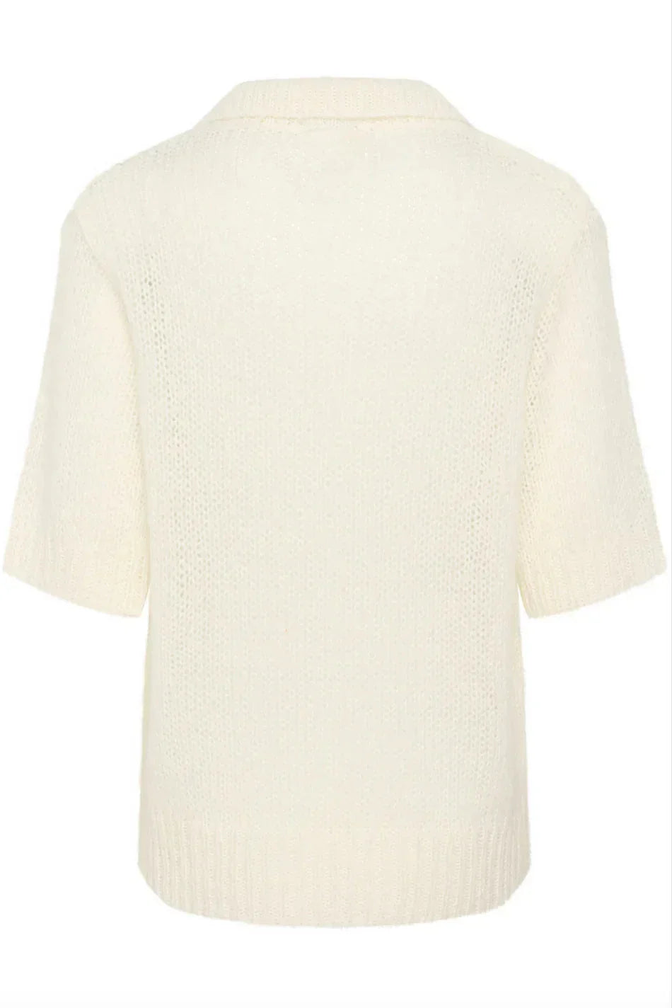 My Essential Wardrobe - Polo strik - White - Lingo - Stilkompagniet.dk