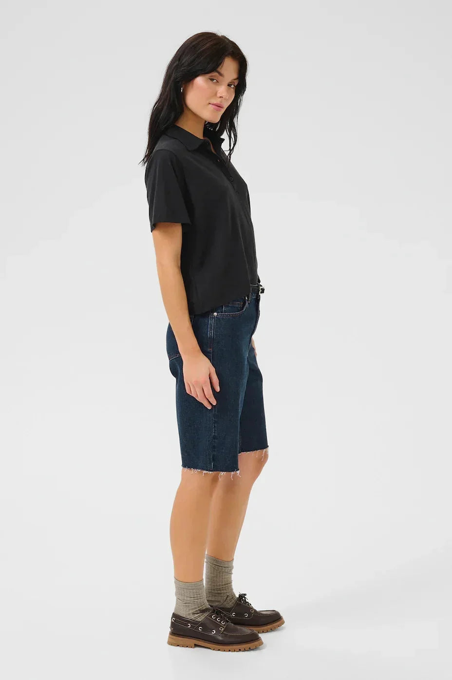 My Essential Wardrobe - Long shorts - Dark blue - LouisMW 139 - Stilkompagniet.dk