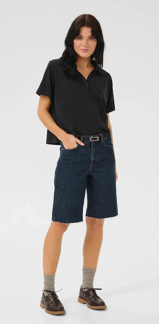 My Essential Wardrobe - Long shorts - Dark blue - LouisMW 139 - Stilkompagniet.dk