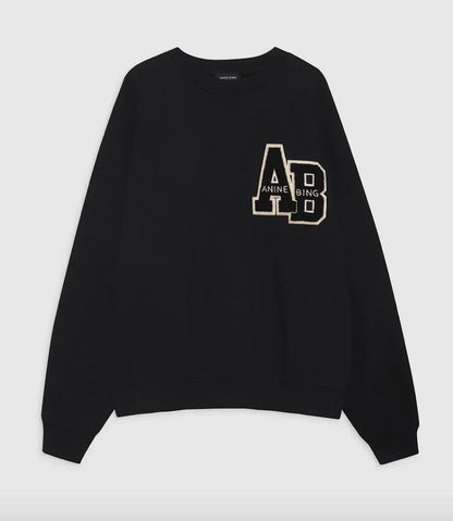 Anine Bing - Sweatshirt - Black - Miles Letterman - Stilkompagniet.dk