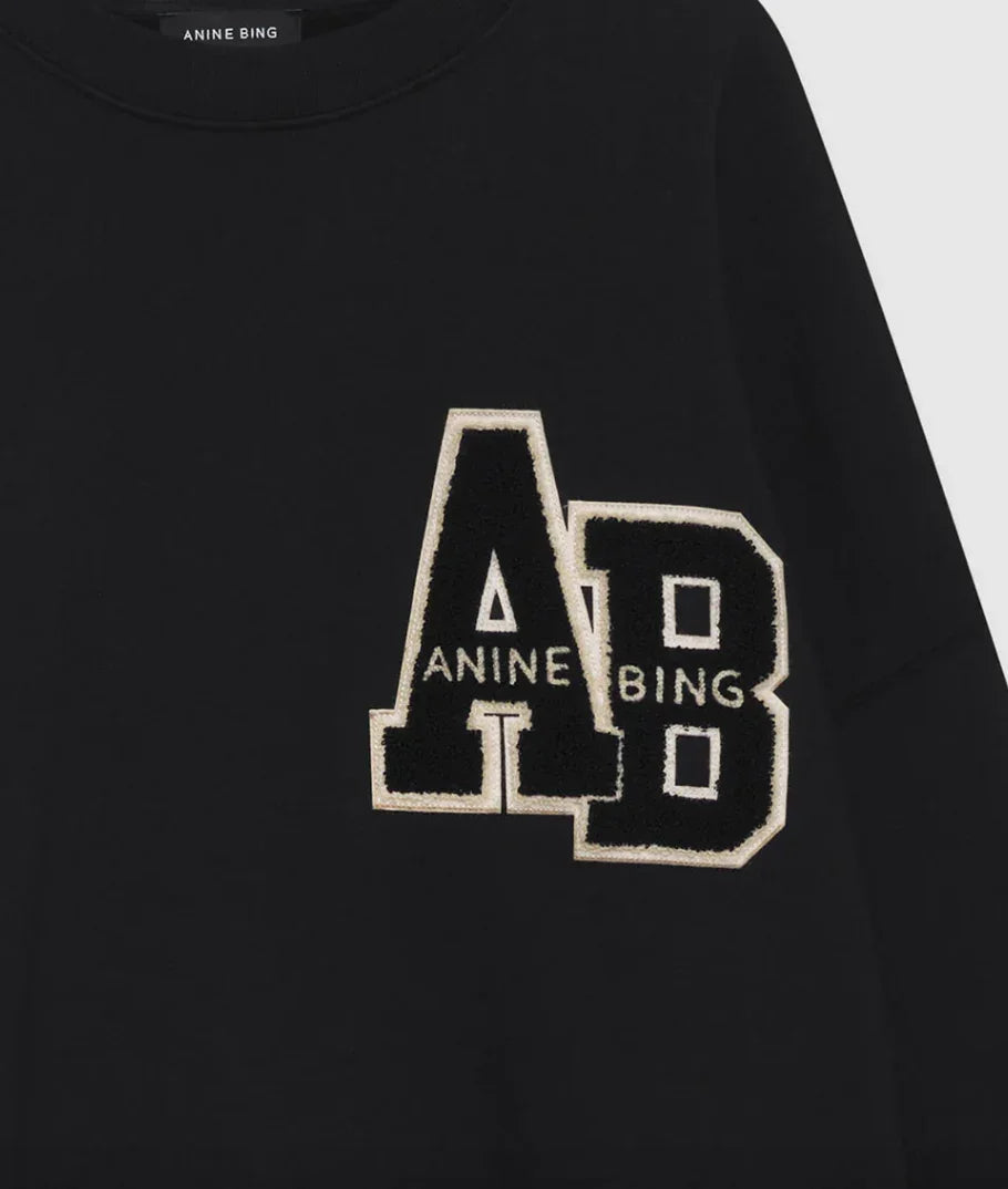 Anine Bing - Sweatshirt - Black - Miles Letterman - Stilkompagniet.dk