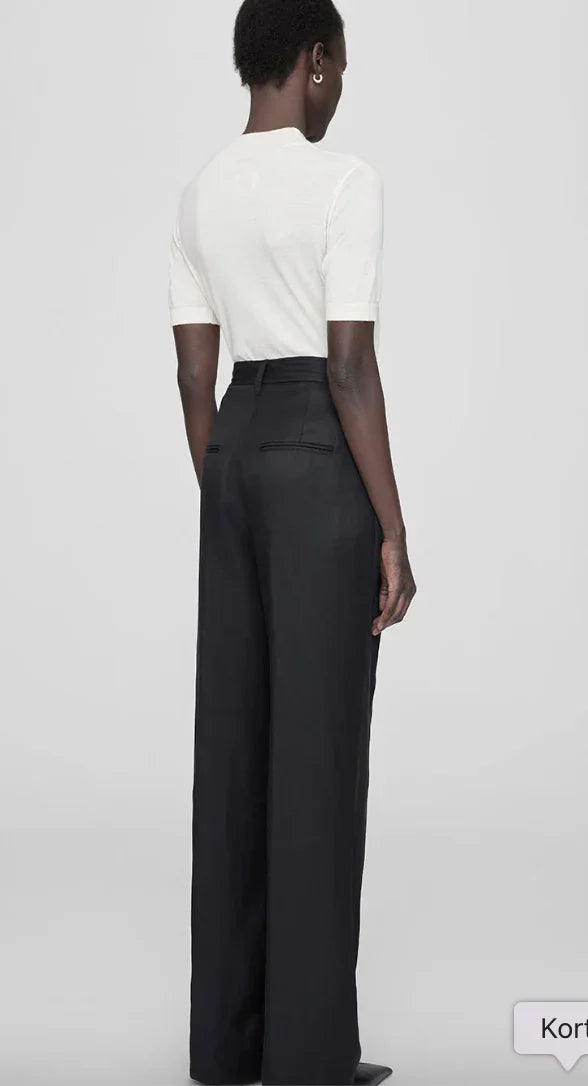 Anine Bing - Bukser - Black Linen blend - Carrie - Stilkompagniet.dk