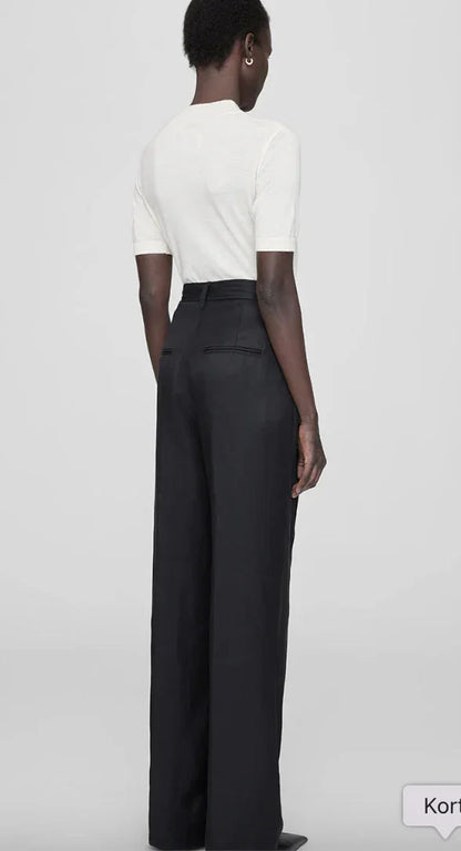 Anine Bing - Bukser - Black Linen blend - Carrie - Stilkompagniet.dk