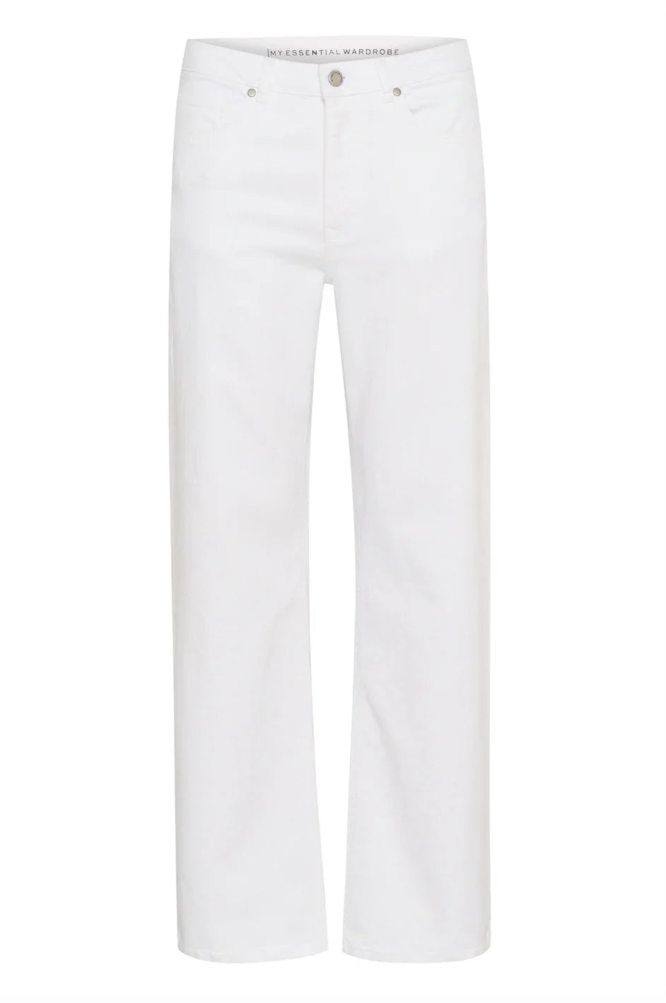 Hvide, lige jeans med knap og lommer fra My Essential Wardrobe.
