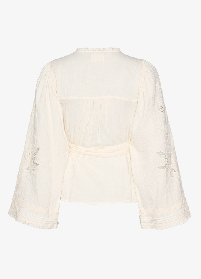 Sissel Edelbo - Wrap bluse - Off white - Winfrey