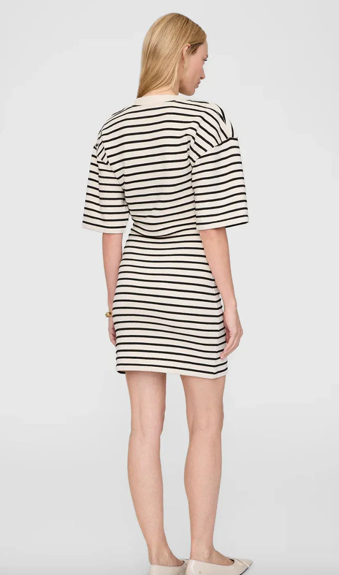 Anine Bing - Kjole - Black stripe french terry - Mona - Stilkompagniet.dk