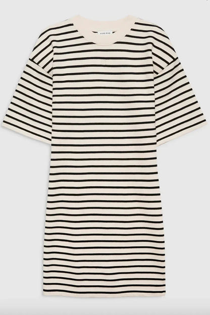 Anine Bing - Kjole - Black stripe french terry - Mona - Stilkompagniet.dk