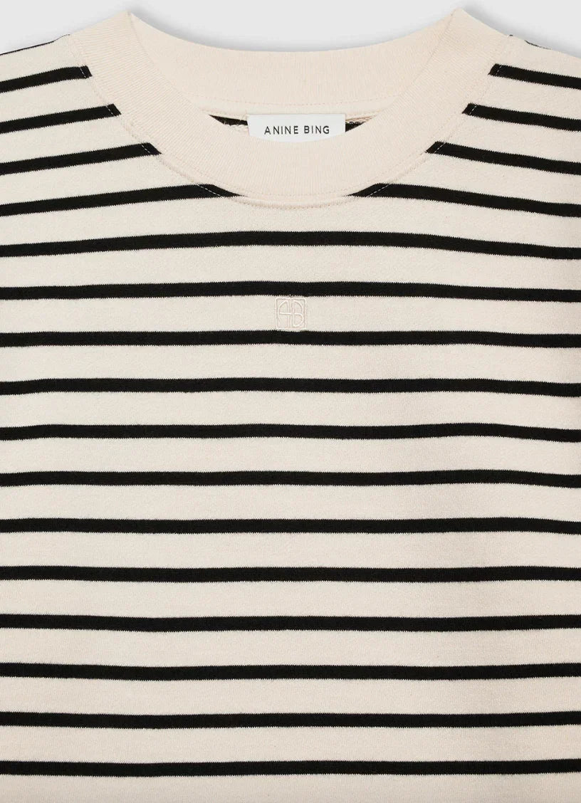 Anine Bing - Kjole - Black stripe french terry - Mona - Stilkompagniet.dk