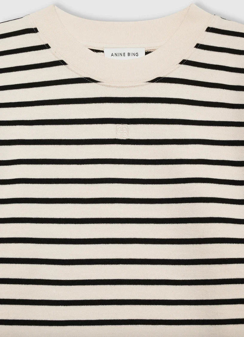 Anine Bing - Kjole - Black stripe french terry - Mona - Stilkompagniet.dk