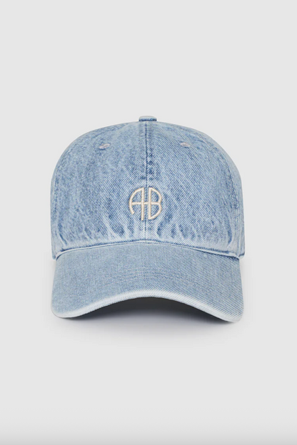 Anine Bing - Cap - Washed blue Monogram - Jeremy Baseball - Stilkompagniet.dk