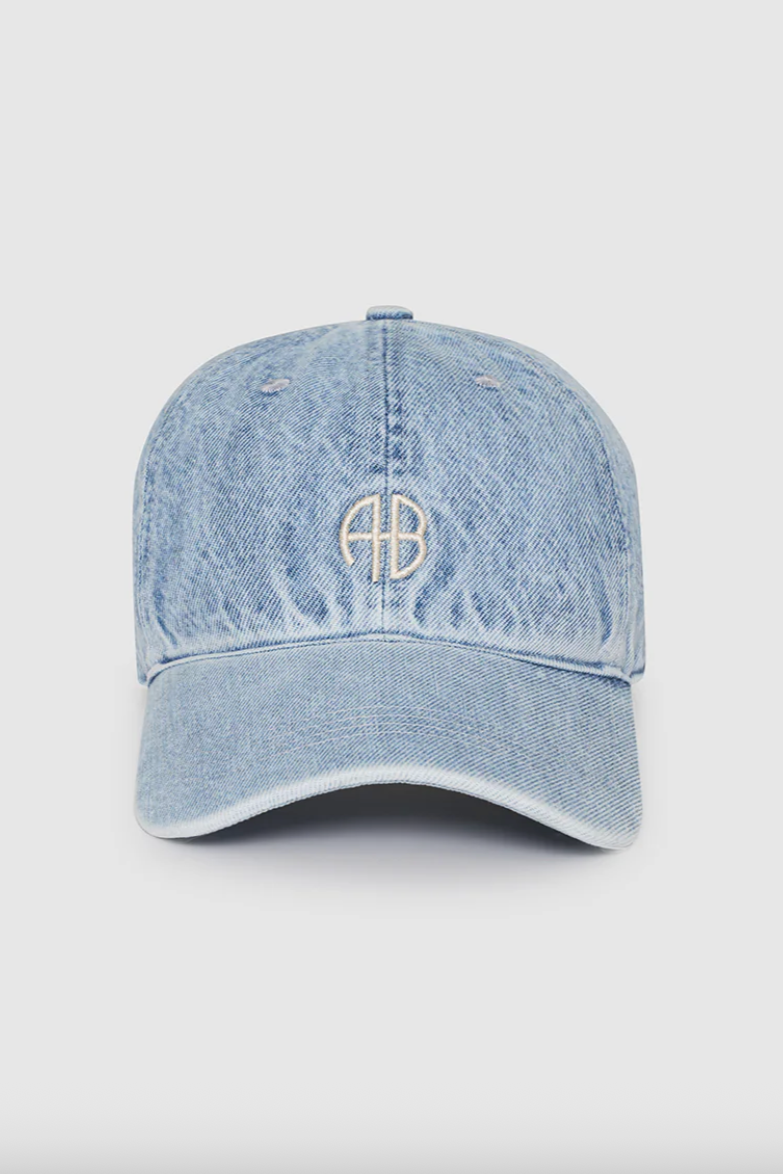 Anine Bing - Cap - Washed blue Monogram - Jeremy Baseball - Stilkompagniet.dk