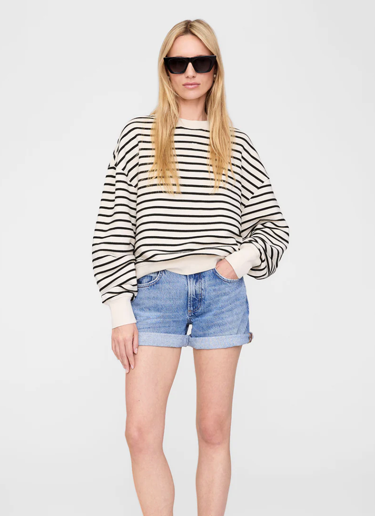 Anine Bing - Sweatshirt - Black stripe french terry - Dean