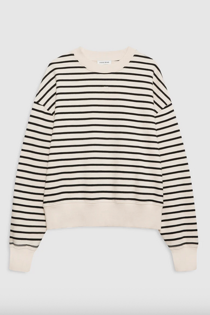 Anine Bing - Sweatshirt - Black stripe french terry - Dean - Stilkompagniet.dk