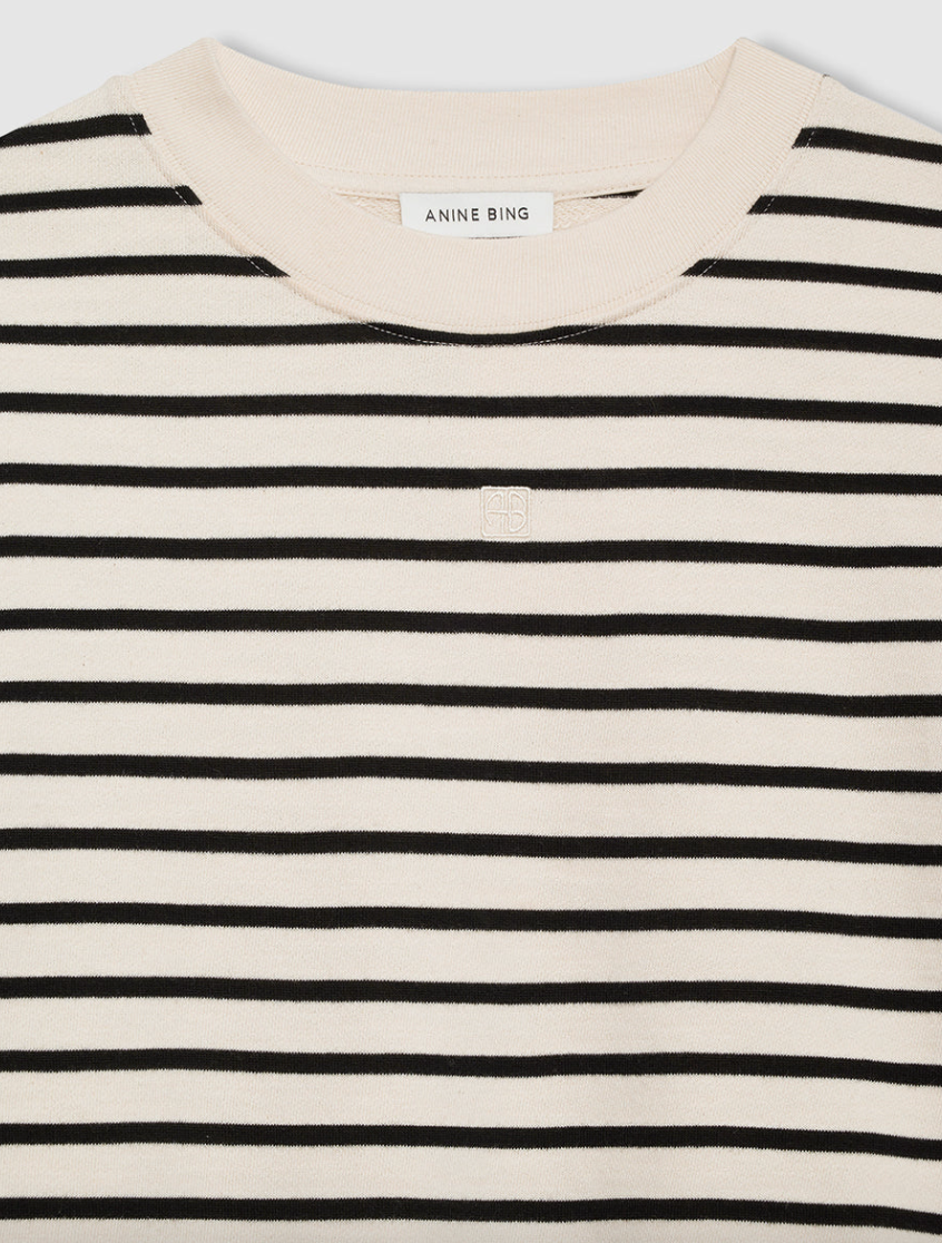 Anine Bing - Sweatshirt - Black stripe french terry - Dean