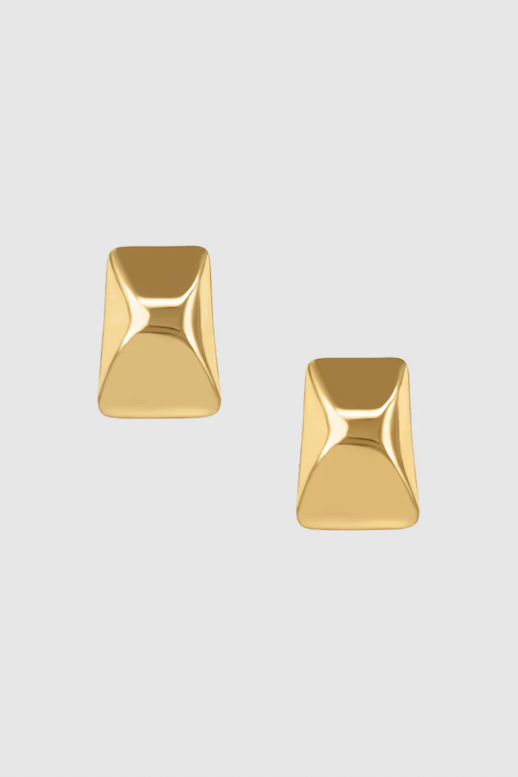 Anine Bing - Øreringe - Gold - Curved Rectangle