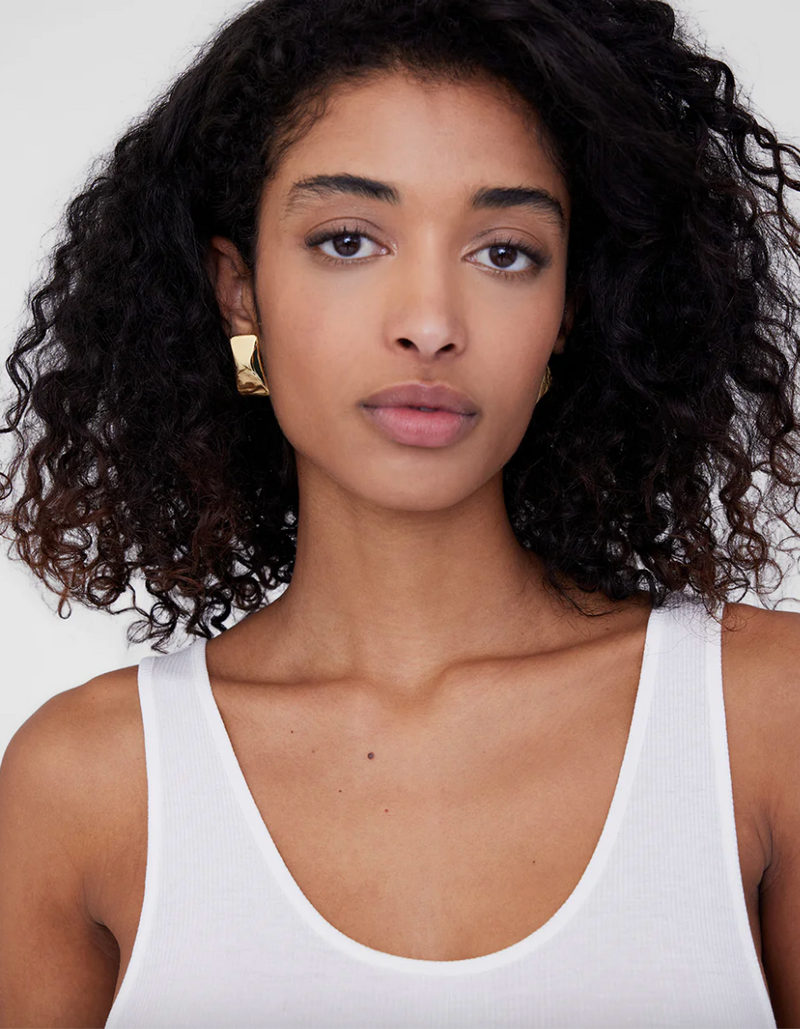 Anine Bing - Øreringe - Gold - Curved Rectangle