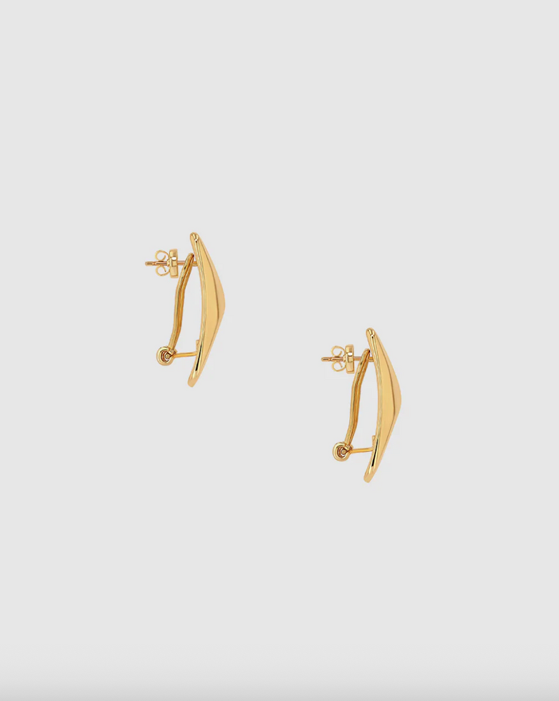 Anine Bing - Øreringe - Gold - Curved Rectangle