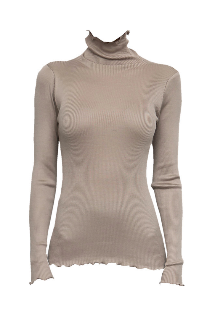 The Collection - Silke bluse - Beige - 70% silke + 30 % bomuld - Sof