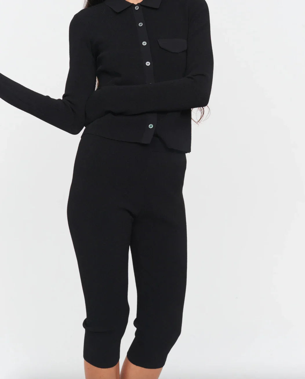 The Garment - Capri bukser - Knit Black - Madison - Stilkompagniet.dk