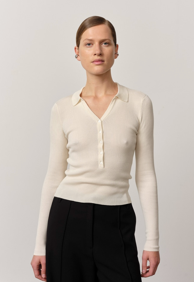 Herskind - Polo strik - Off White - Finn