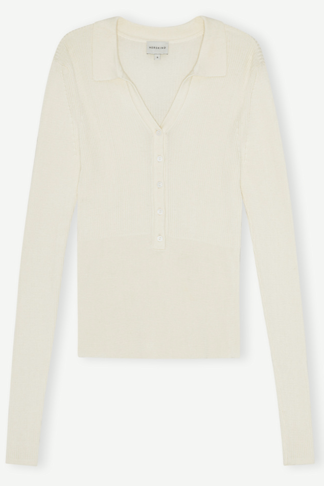 Herskind - Polo strik - Off White - Finn