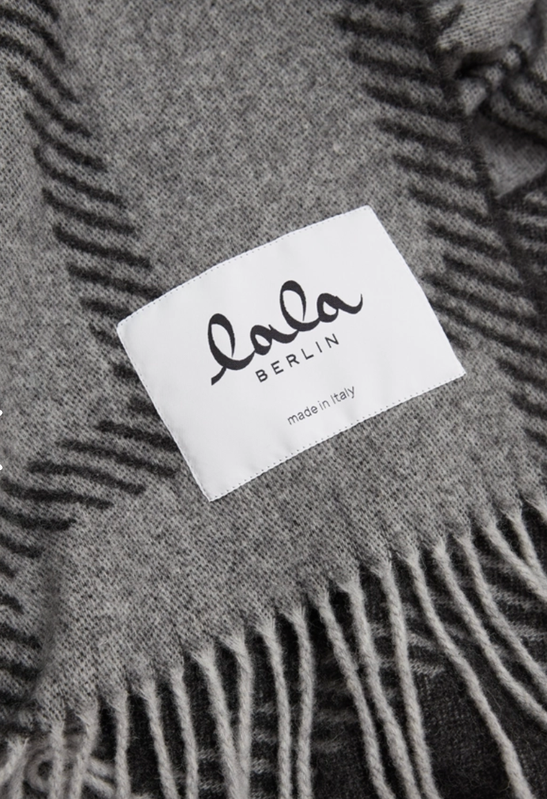 Lala Berlin - Halstørklæde - Wool - Light grey/black - Svea