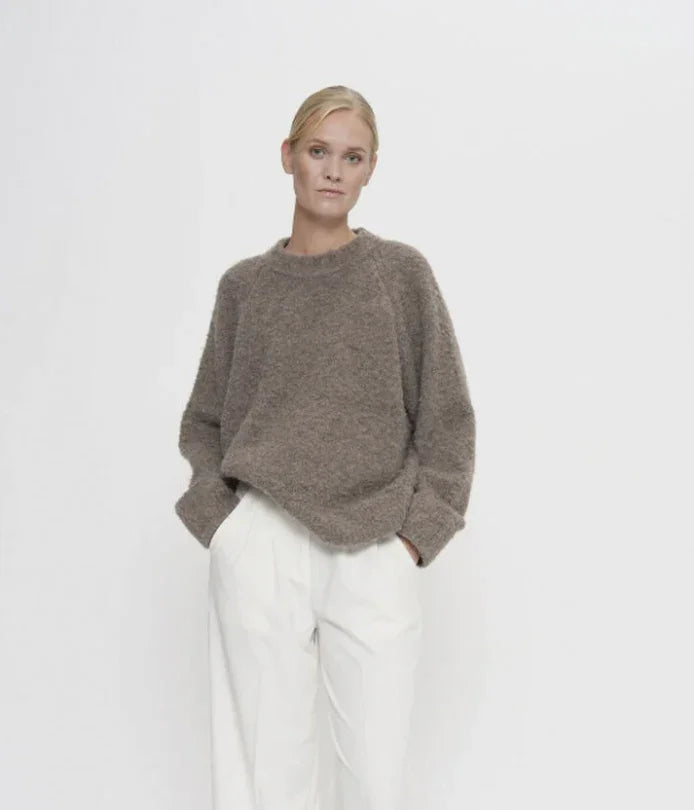 2NDDAY - Strik - Walnut - Garnet Curly Knit - Stilkompagniet.dk