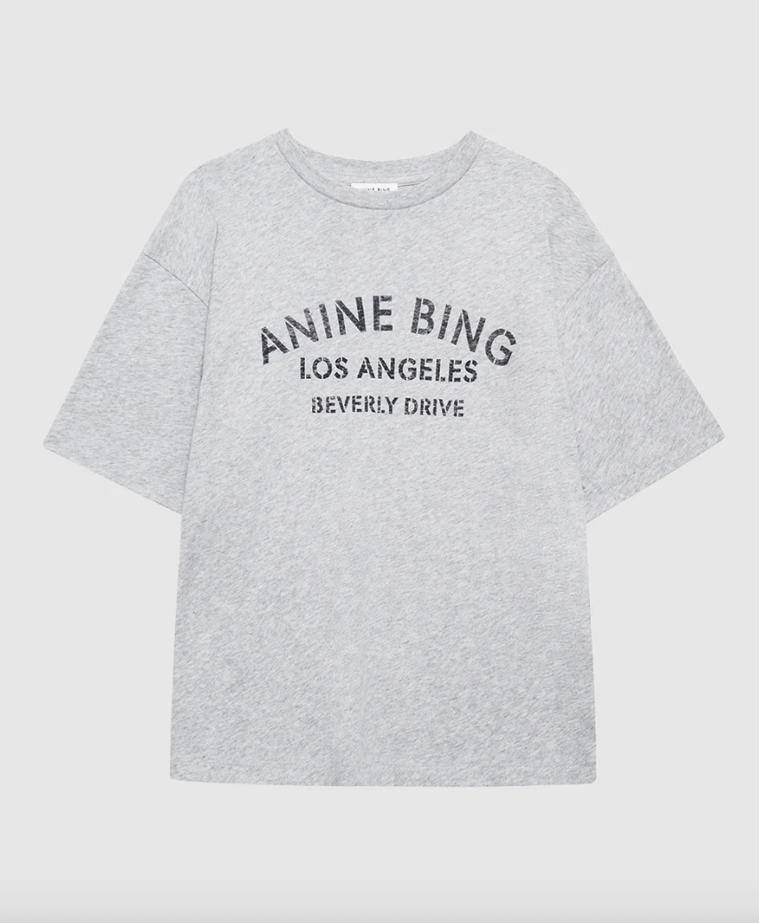 Anine Bing - Tshirt - Grey Melange - Cohen - Stilkompagniet.dk
