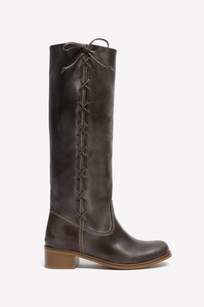 Dico - Læder Støvle - Dark Brown - Ann Gaucho Laces sss