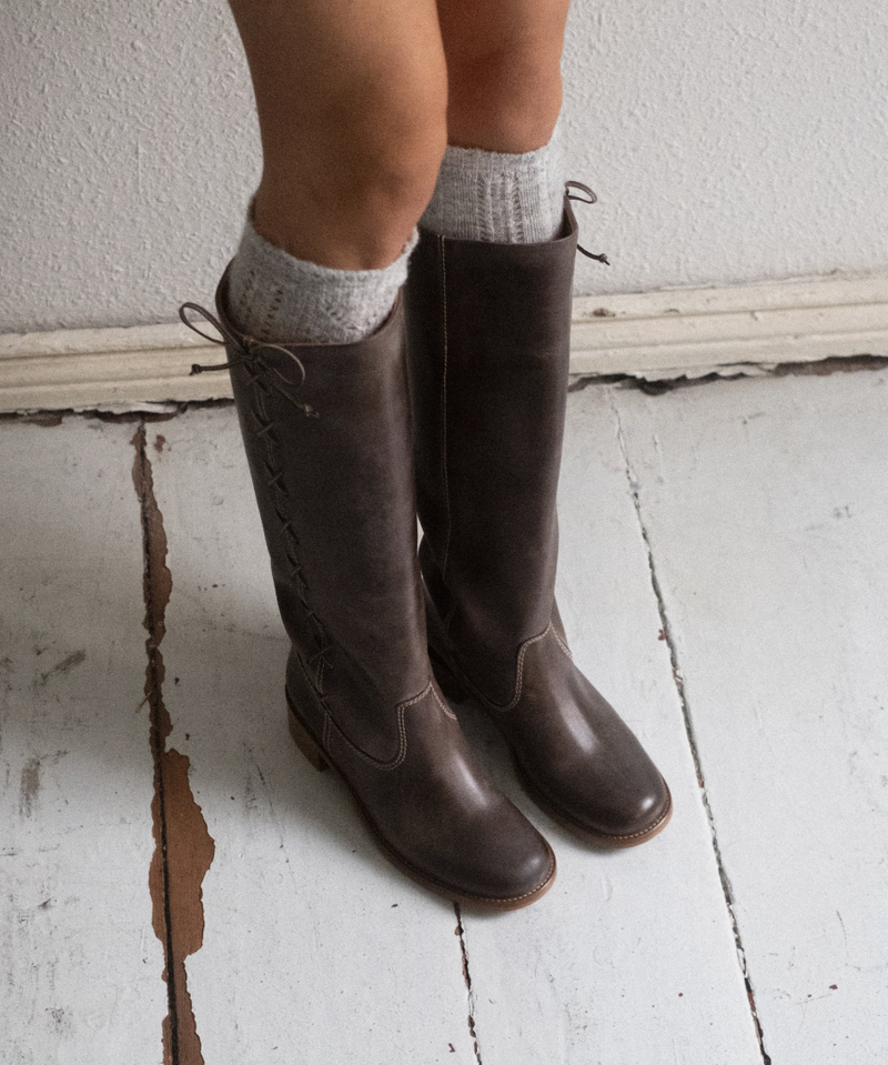 Dico - Læder Støvle - Dark Brown - Ann Gaucho Laces sss