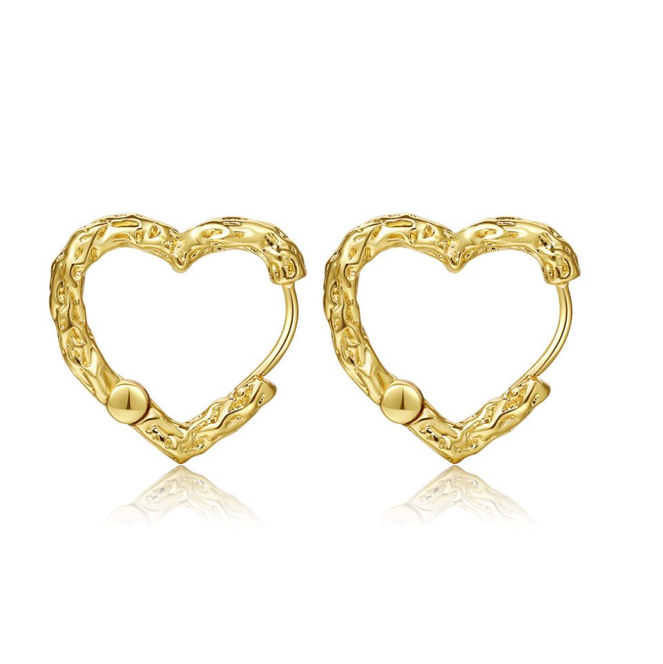 Andcopenhagen - Øreringe - 18 karat forgyldt 925 sterlingsølv - Liza Heart Hoops
