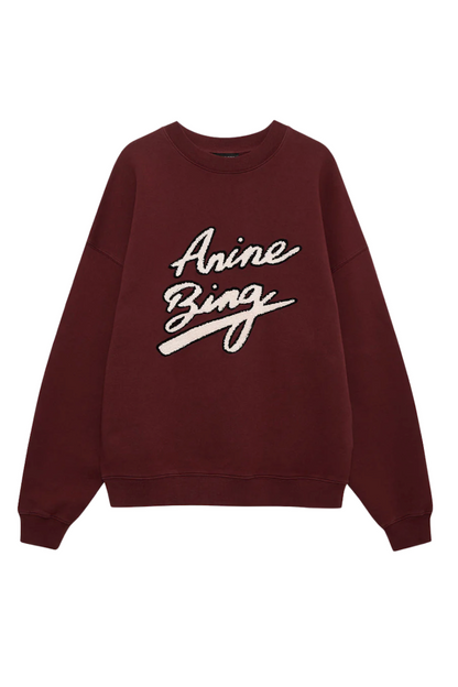 Anine Bing - Sweatshirt - Burgundy - Miles Chenille - Stilkompagniet.dk