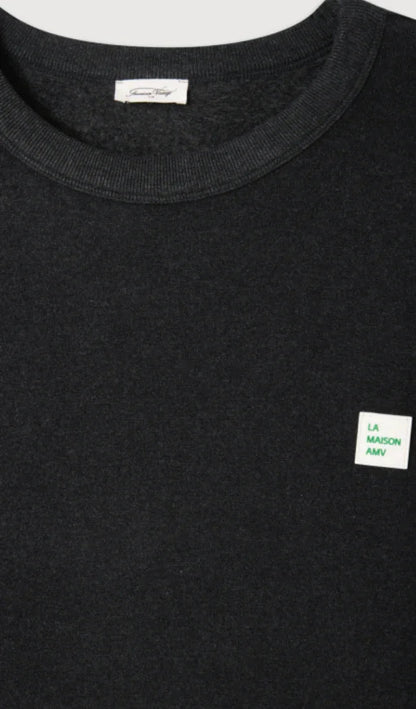 American Vintage - Sweatshirt - Charcoal Melange - Povy - Stilkompagniet.dk