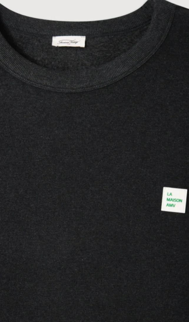 American Vintage - Sweatshirt - Charcoal Melange - Povy - Stilkompagniet.dk
