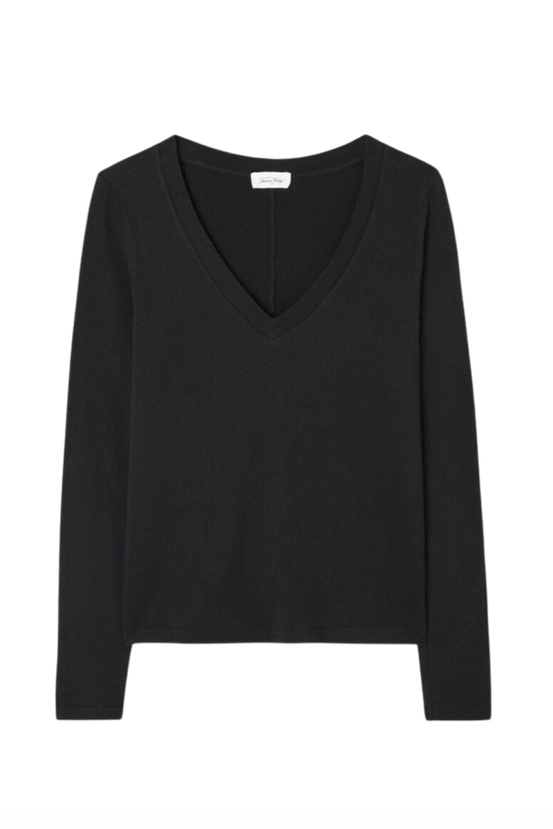 American Vintage - Bluse - Noir/Black - Gamipy V-Neck